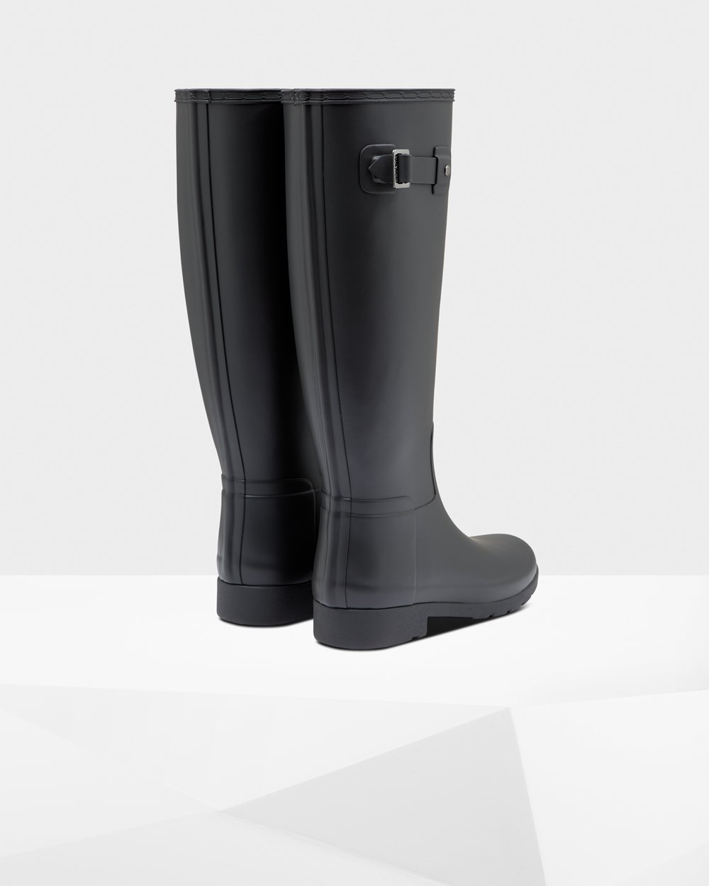 Womens Hunter Refined Slim Fit - Tall Rain Boots Black - 4582-NFZTB